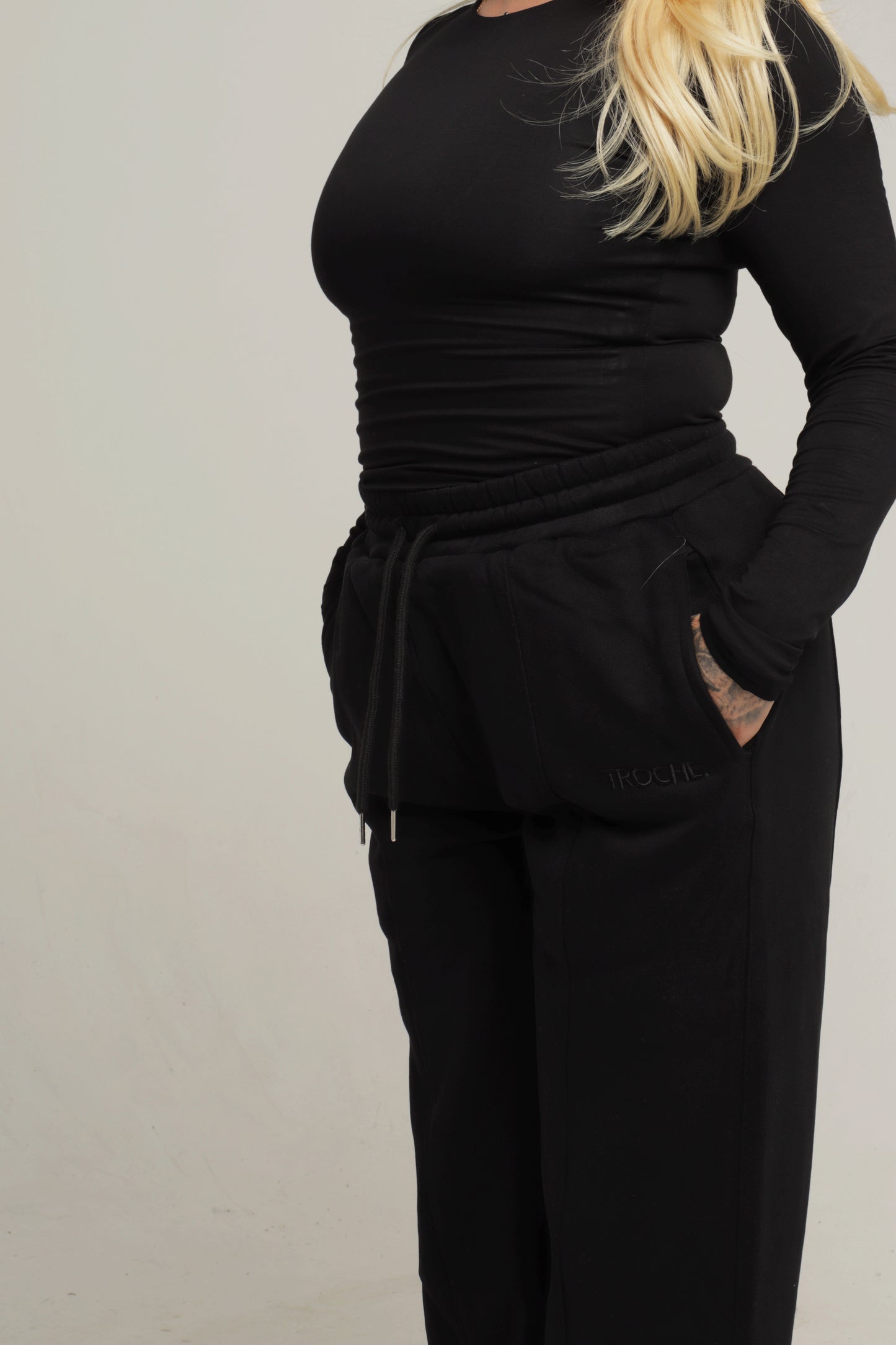 STRUCTURED FLEECE LINED PANT | ONYX
