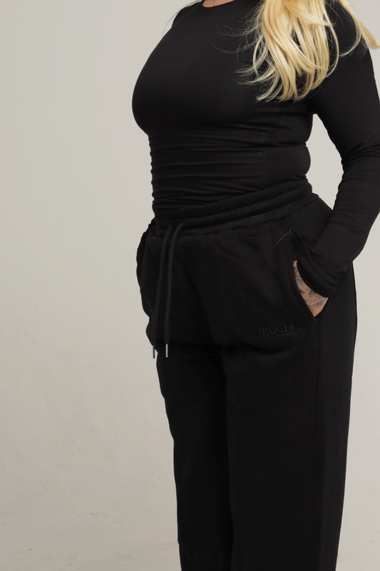 STRUCTURED FLEECE LINED PANT | ONYX